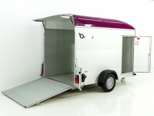 Debon Kofferanhänger C400 164x315cm H:200cm 1,3t|Alu, Polybug|Tür|violett