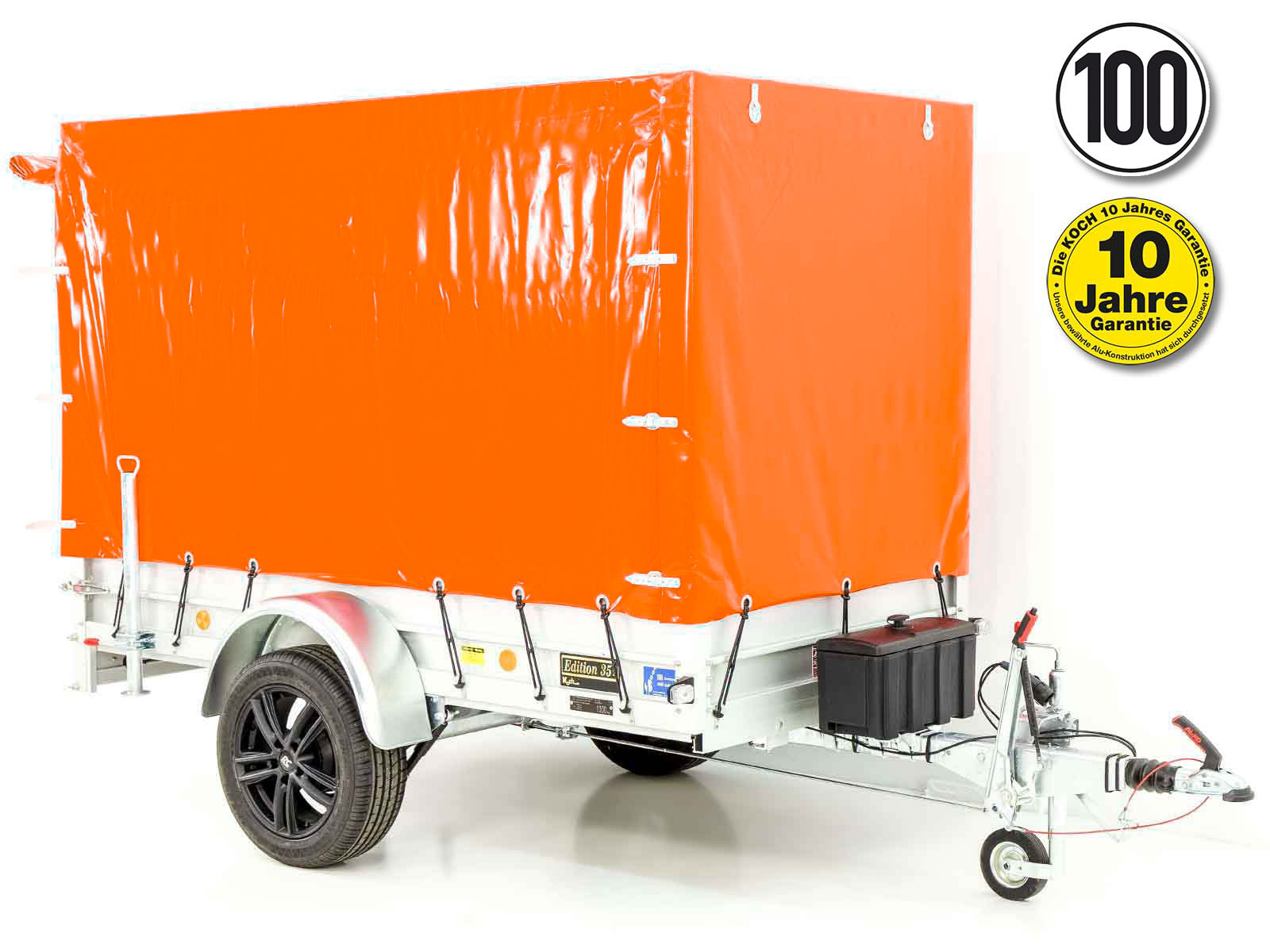 Koch-Anhänger Edition 35 125x250cm 1300kg, Typ 4.13, Hochplane 160cm -  Orange