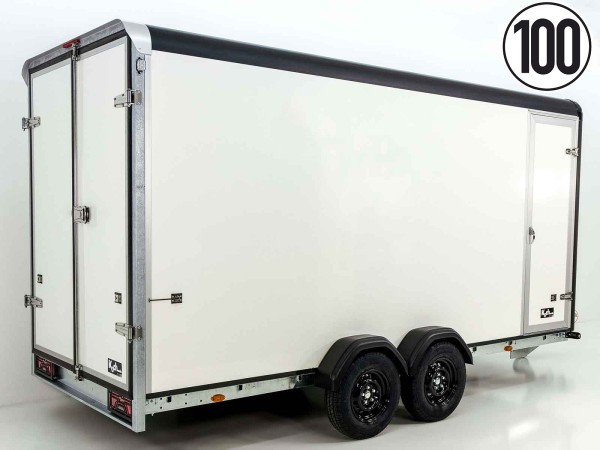 Henra Kofferanhänger Boxvan black 183x365cm H:220 2,7t|Türe|Zurrschienen