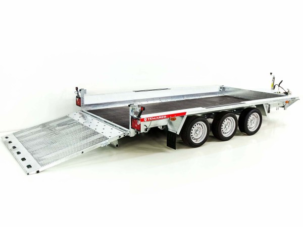 Temared Baumaschinenanhänger Builder 183x400cm 3,5t|Rampe 3 Achsen