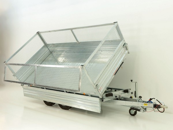 Pongratz Dreiseitenkipper PDK *Stahlbordwände* 176x310cm 3,0t|E-Pumpe|Gitter