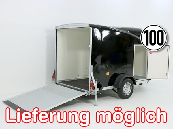 Debon Kofferanhänger Cargo 1300 Vollpoly 150x290cm H:160cm|Tür|schwarz
