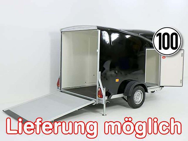 Debon Kofferanhänger Cargo 1300 Vollpoly 150x290cm H:160cm|Tür|schwarz