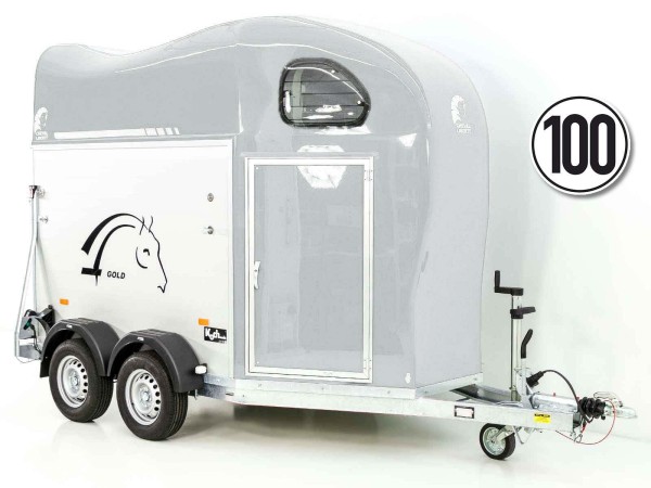 Cheval Liberte Pferdeanhänger GOLD 2 ECO Alu | Aluboden|Sattelkammer| grau