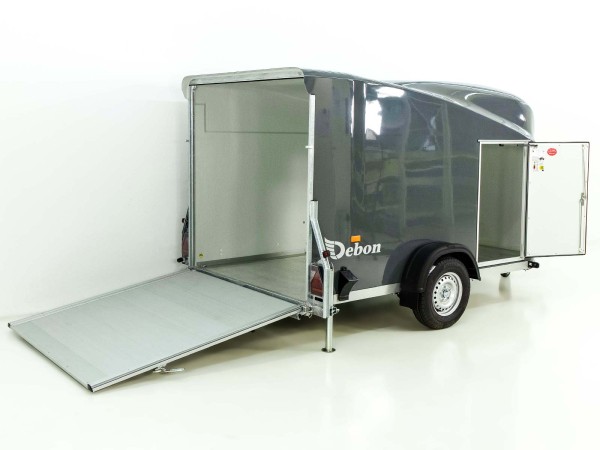 Debon Kofferanhänger Cargo XL 1300 Vollpoly 163x323cm H:159cm|Tür|grau