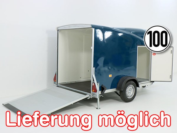 Debon Kofferanhänger Cargo 1300 Vollpoly 150x290cm H:160cm|Tür|blau