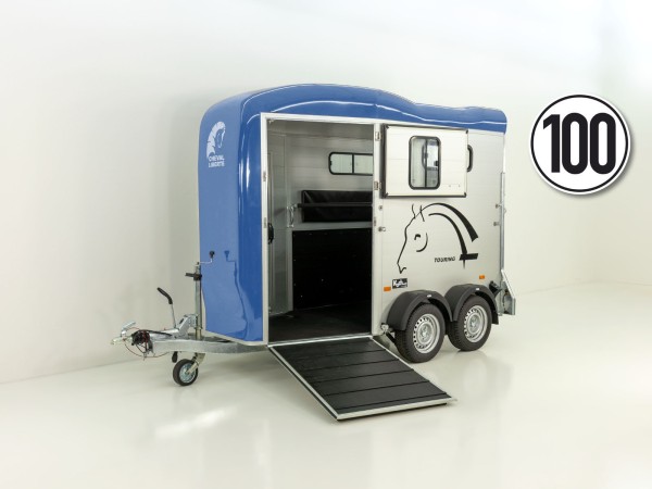 Cheval Liberte Pferdeanhänger Touring One 1,5er|Pullman-Fahrwerk|Frontausstieg|blau