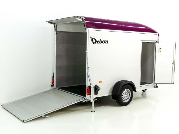 Debon Kofferanhänger C300 148x295cm H:190cm 1,3t|Alu|Polybug|Tür|violett
