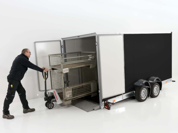 Vezeko Koffer-Absenkanhänger 177x395cm Höhe:210cm 3,5t|E-Pumpe|schwarz